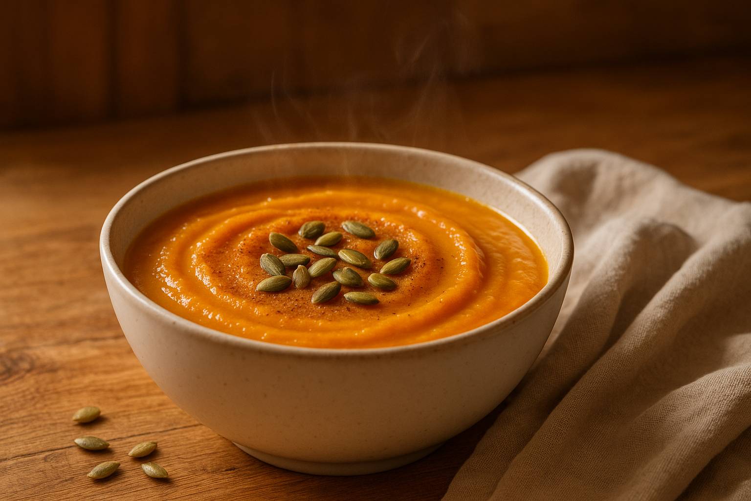 Puré de calabaza especiado para cenas nutritivas y reconfortantes