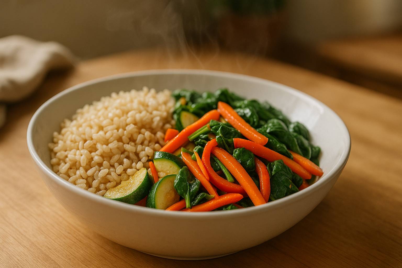 Receta de arroz integral con verduras para digestiones ligeras