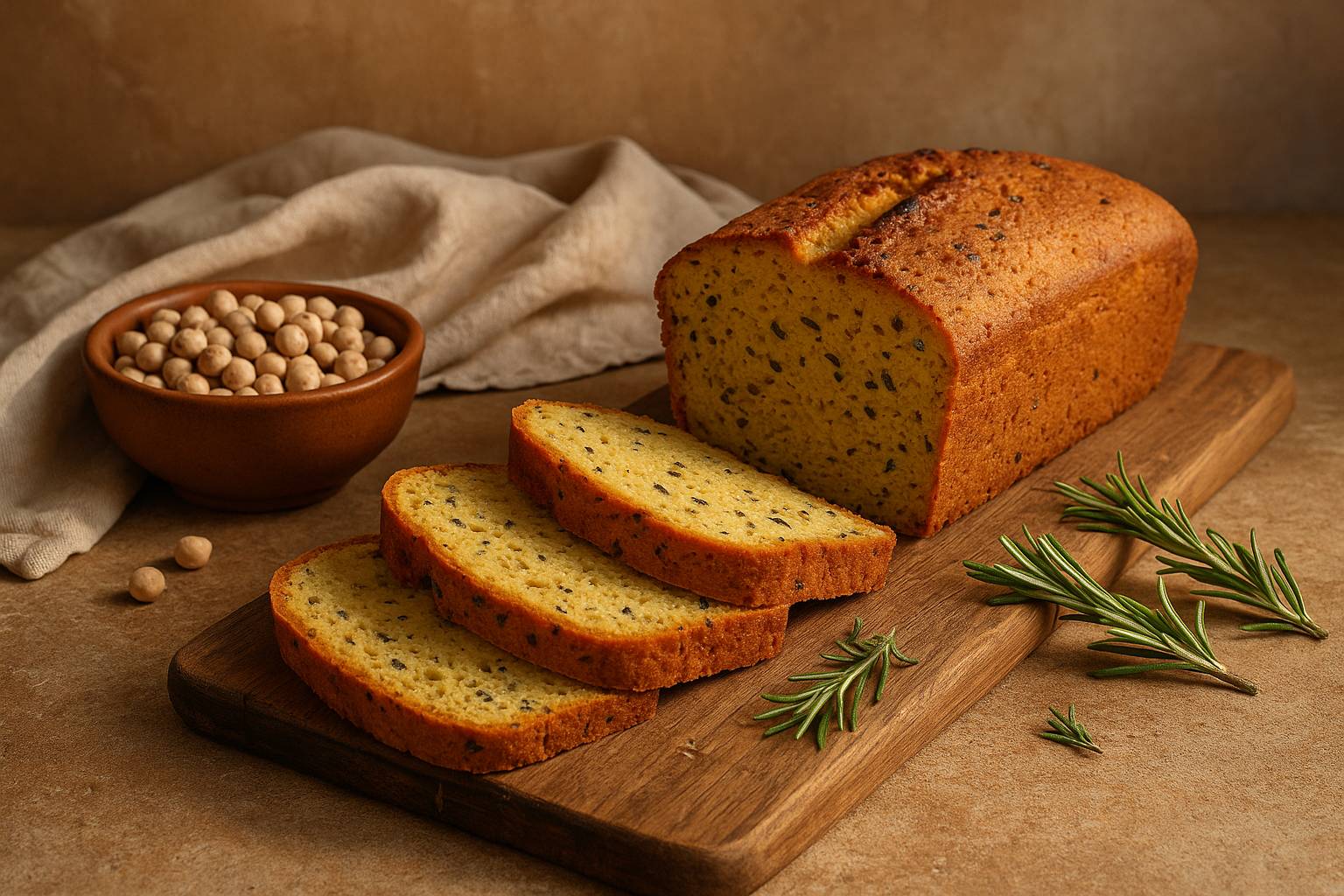 Receta fácil de pan de garbanzos sin gluten para principiantes