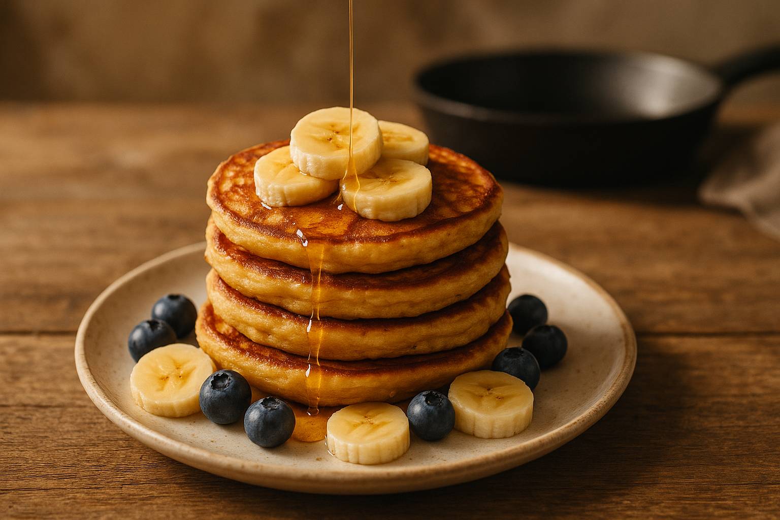 Tortitas de plátano y huevo para desayunos sin gluten ni harinas
